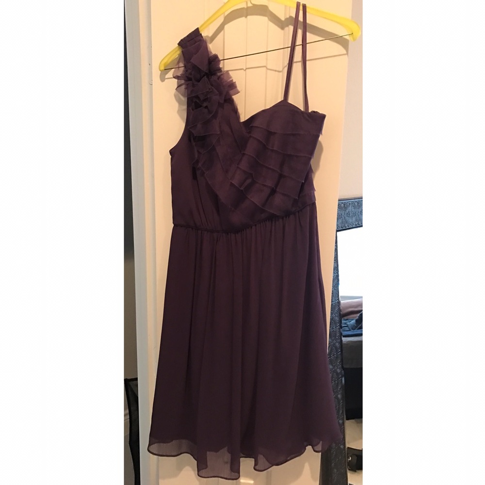 Max & Cleo Purple 'Lillian' Ruffle Cocktail Dress